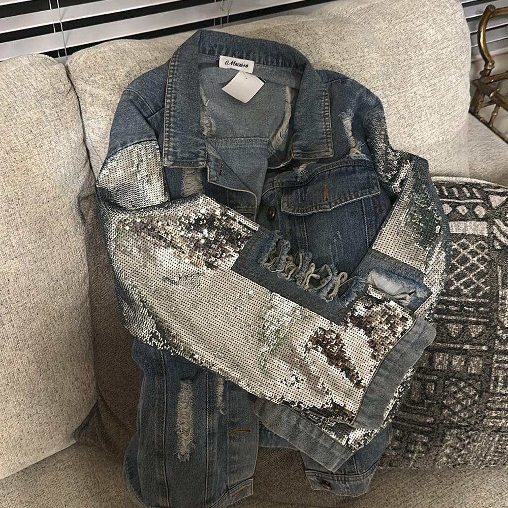 Unique Size Large Denim Macron Jacket - image 6